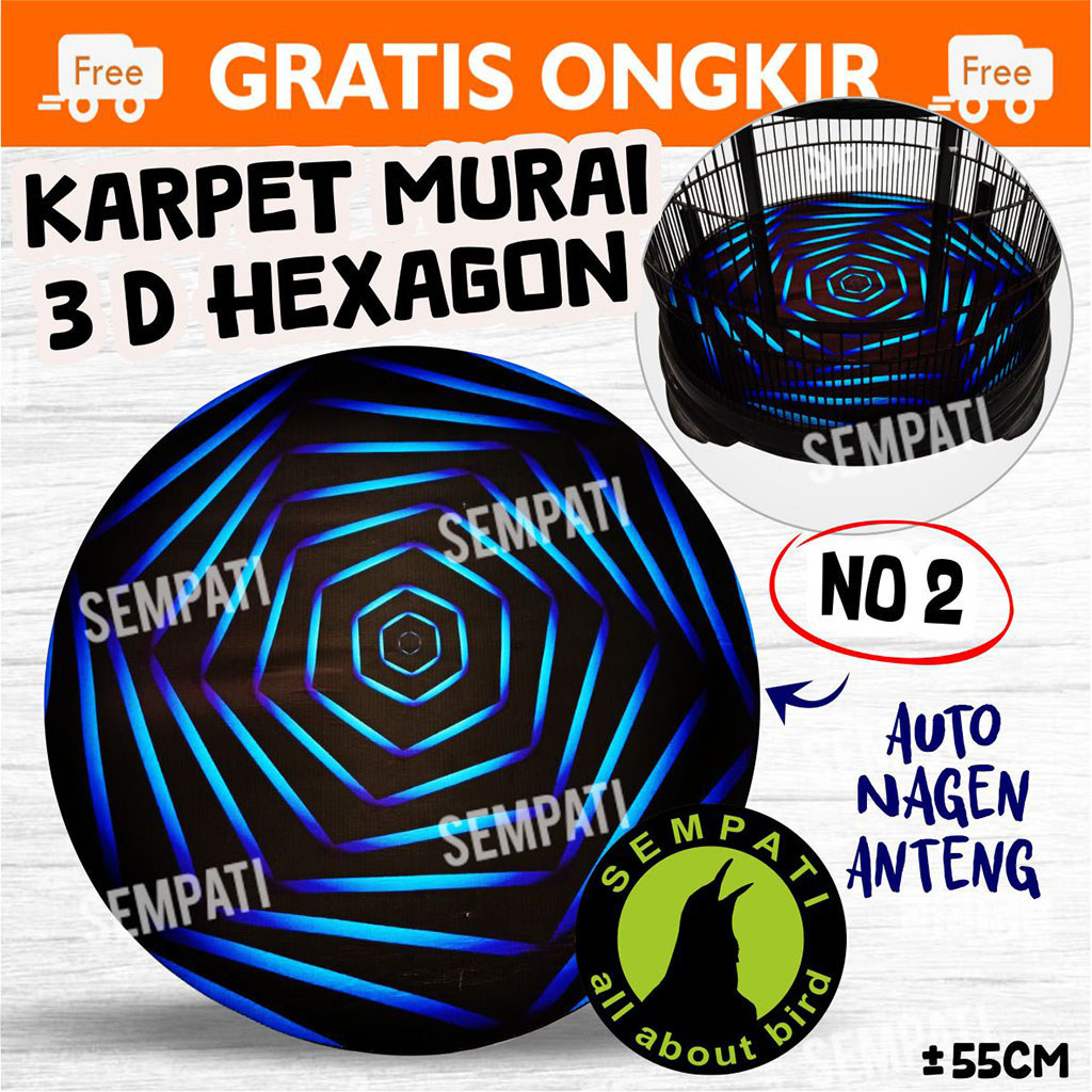 SEMPATI Karpet Sangkar Kandang Burung Murai No 2 Motif Segi 6 3d 3 Dimensi Alas Tatakan Kotoran Buru
