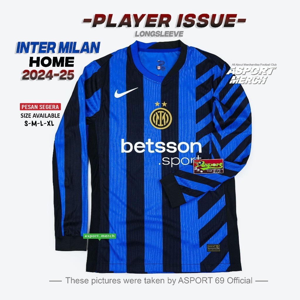 JERSEY PLAYER ISSUE INTER HOME 2024 2025 LONG SLEEVE PI