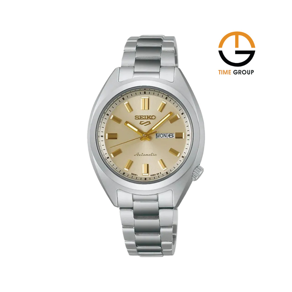JAM TANGAN WANITA SEIKO 5 SPORT SRE023K1 HEBITAMA SNXS SERIES DOUBLE CREAM DIAL STAINLESS STEEL STRA