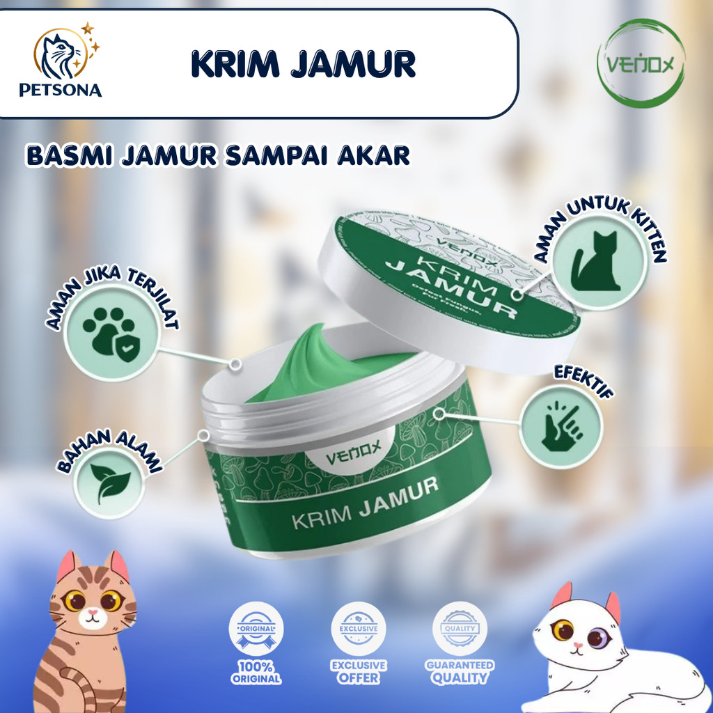PS Venox KRIM JAMUR Salep Obat Kucing Kitten Hamil Menyusui Gatal Koreng Gudik Ruam Aman Terjilat