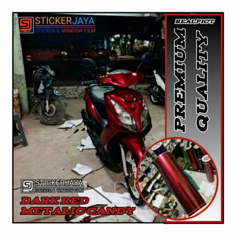 Promo Sticker Scotlite Merah Tua Mettalik Candy Scotlite Dark Red Candy Skotlet Motor Vario Merah Tu