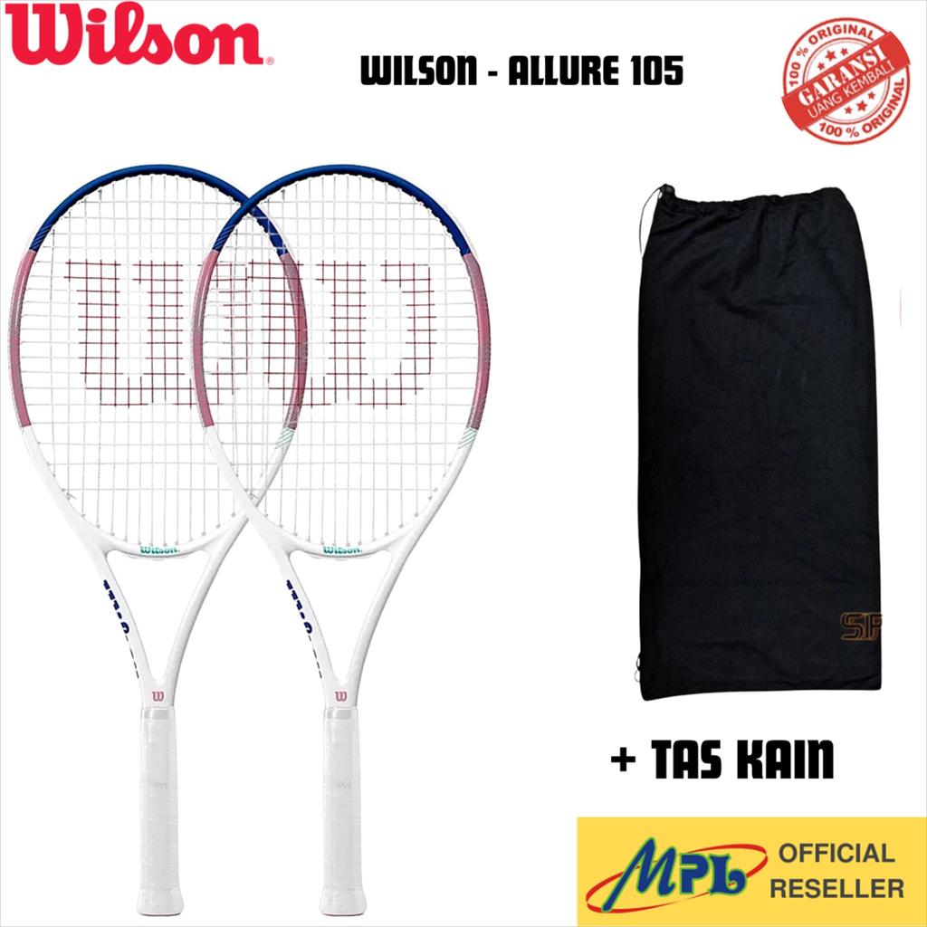 RAKET TENNIS WILSON ALLURE 105" 279GR + TALI TERPASANG + TAS KAIN