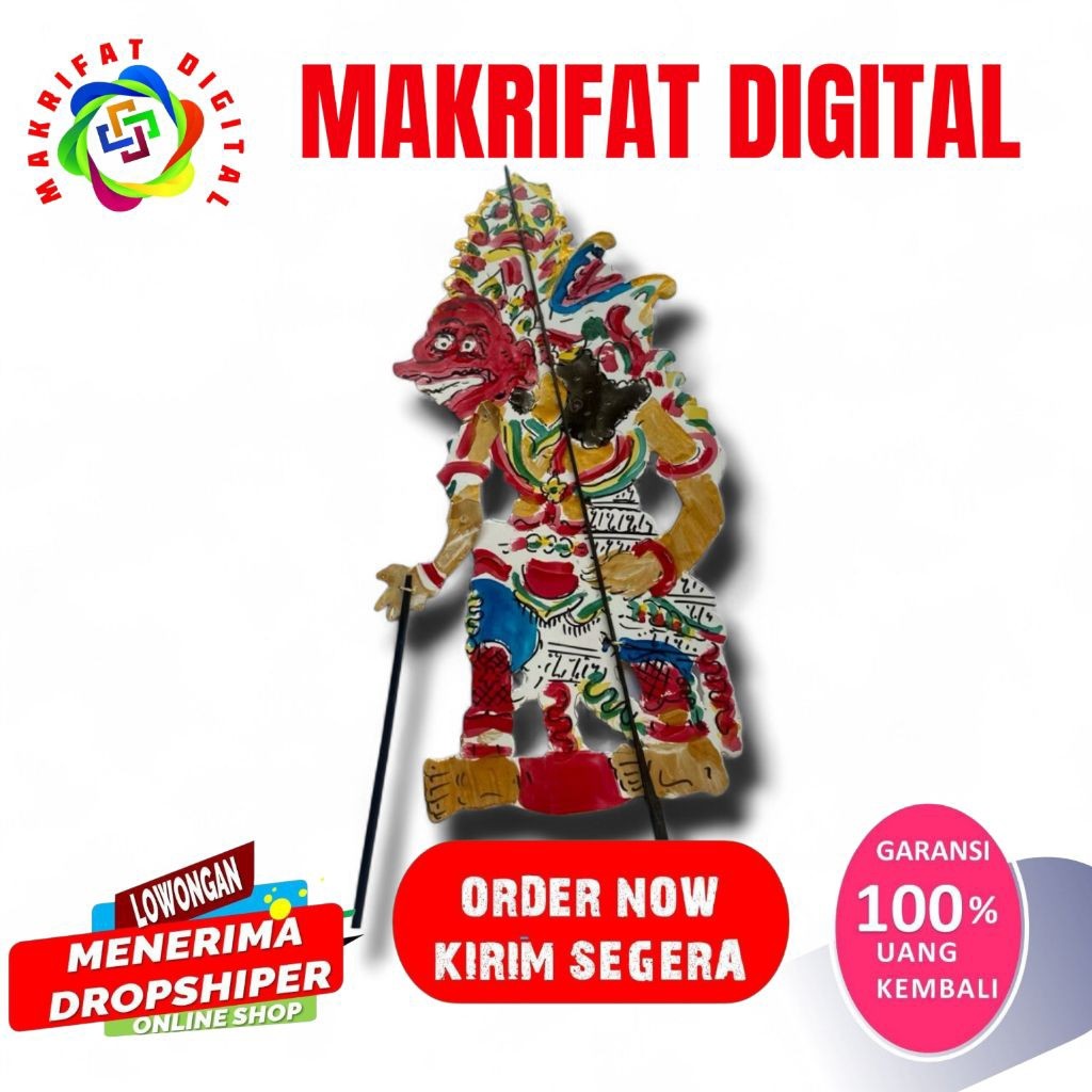 MAKRIFAT DIGITAL WAYANG kertas BUTO KUMBOKARNO BAHAN KERTAS DUPLEK TEBAL