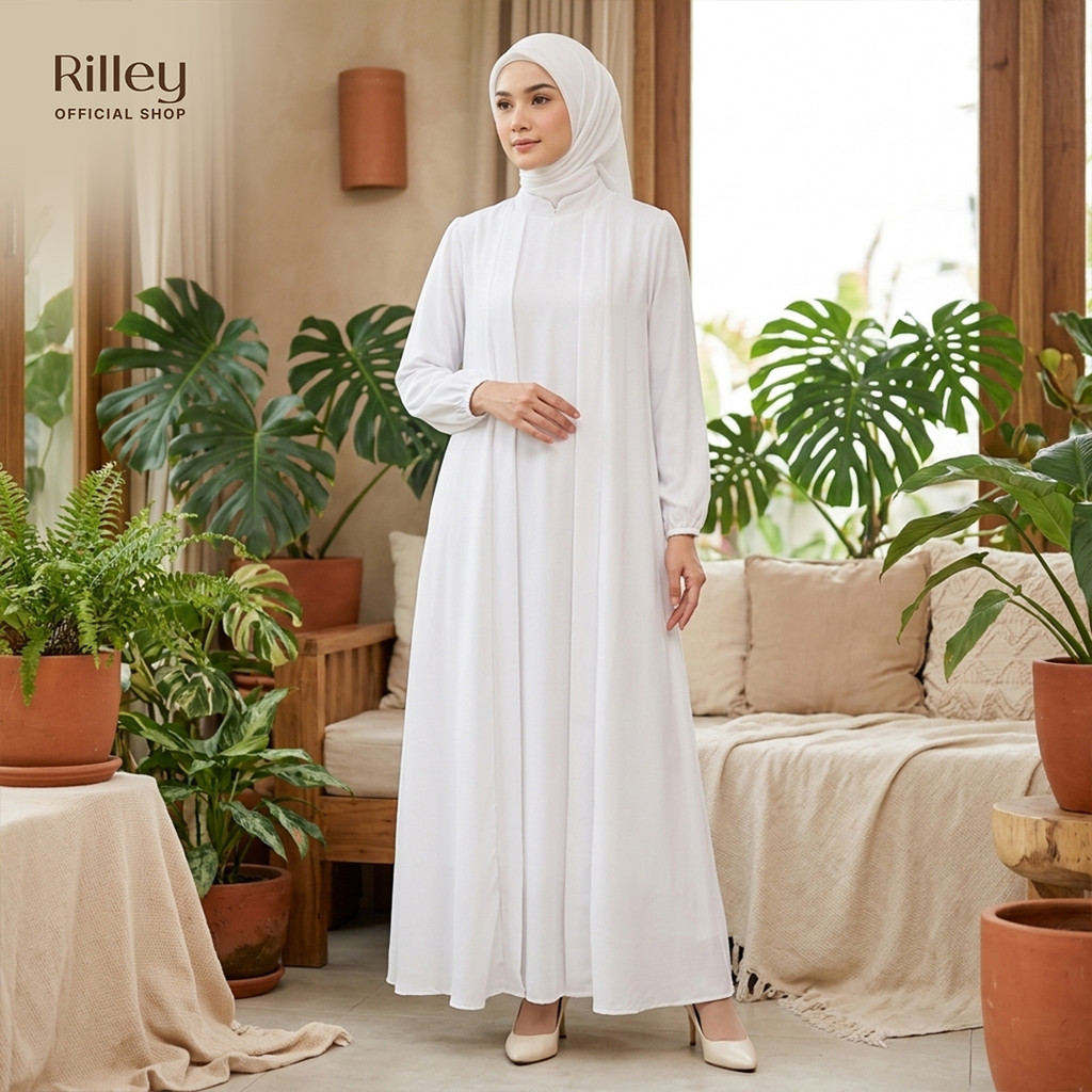 RILLEY - Gamis Nisa | Gamis Wanita Kain Adem | Gamis Bahan Rayon Twill