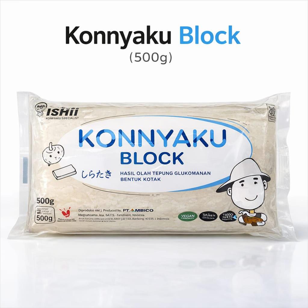 Konyaku Blok Konnyaku Block Touki Shirataki Balok 500g Umbi Porang