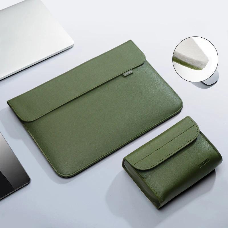 Pu Leather Laptop Bag Sleeve Bag Case For Macbook Air Pro 13 16 Notebook Cover For Xiaomi Huawei Del
