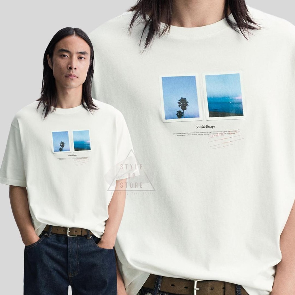 [ STYLEUPSTORE ] ZARA Oversize Boxy Fit Unisex Tshirt - Kaos Seaside Escape