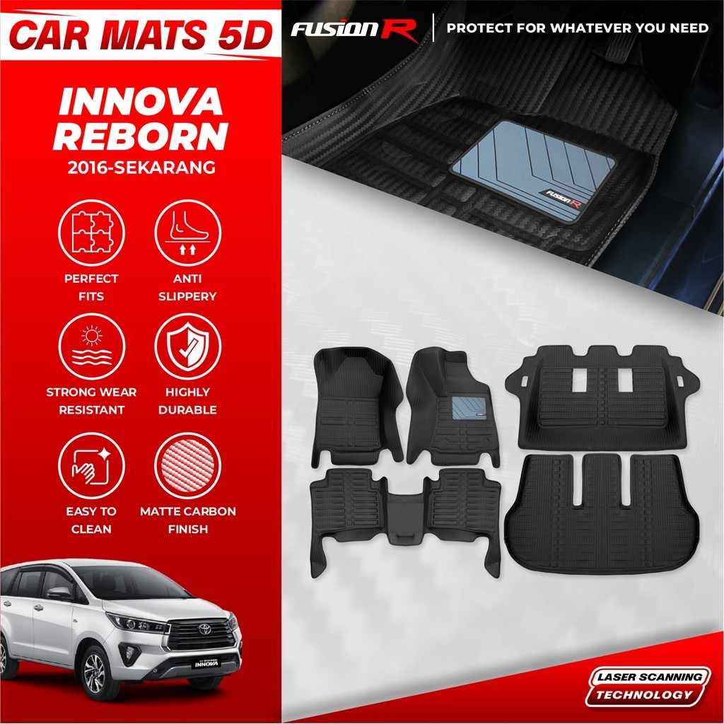 Fusion R Karpet Mobil 5D Innova Reborn / Premium Car Carpet Carbon
