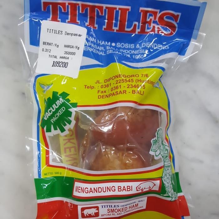 PORK SMOKED HAM TITILES BALI - 300 gram