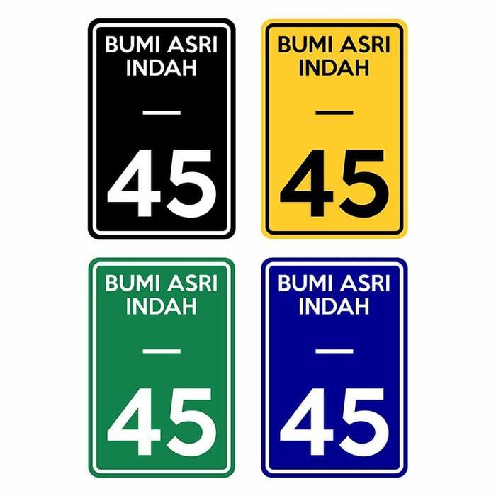 Papan Plang Nomor Rumah 20cm x 30cm Plat Alumunium