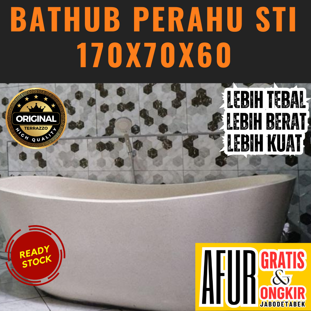Sentra Terrazzo Indonesia Bathup Terazzo Model Minimalis Size 170x70x60 Motif Marmer Glossy