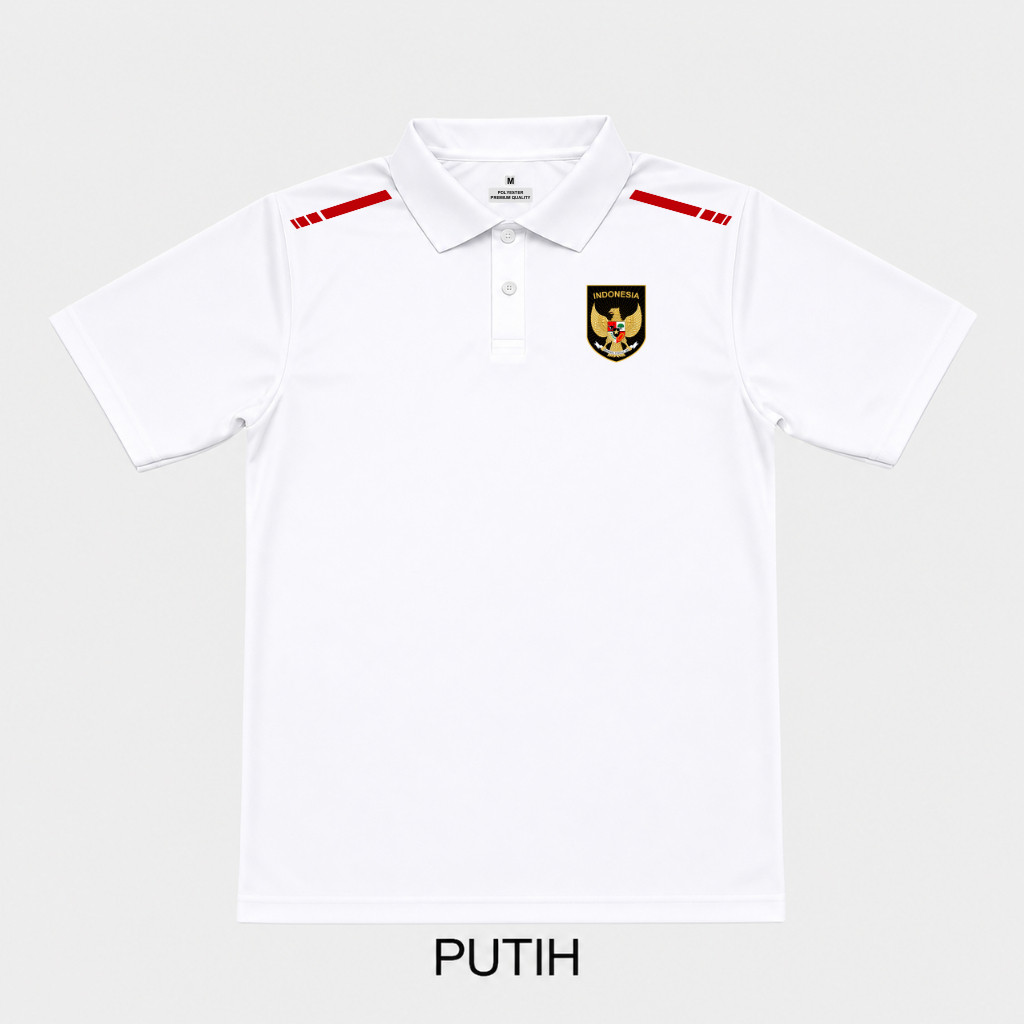 Kaos Kerah Polo Shirt Olahraga Pelatih TIMNAS GARUDA INDONESIA Merah Putih Big Size M-4XL 002