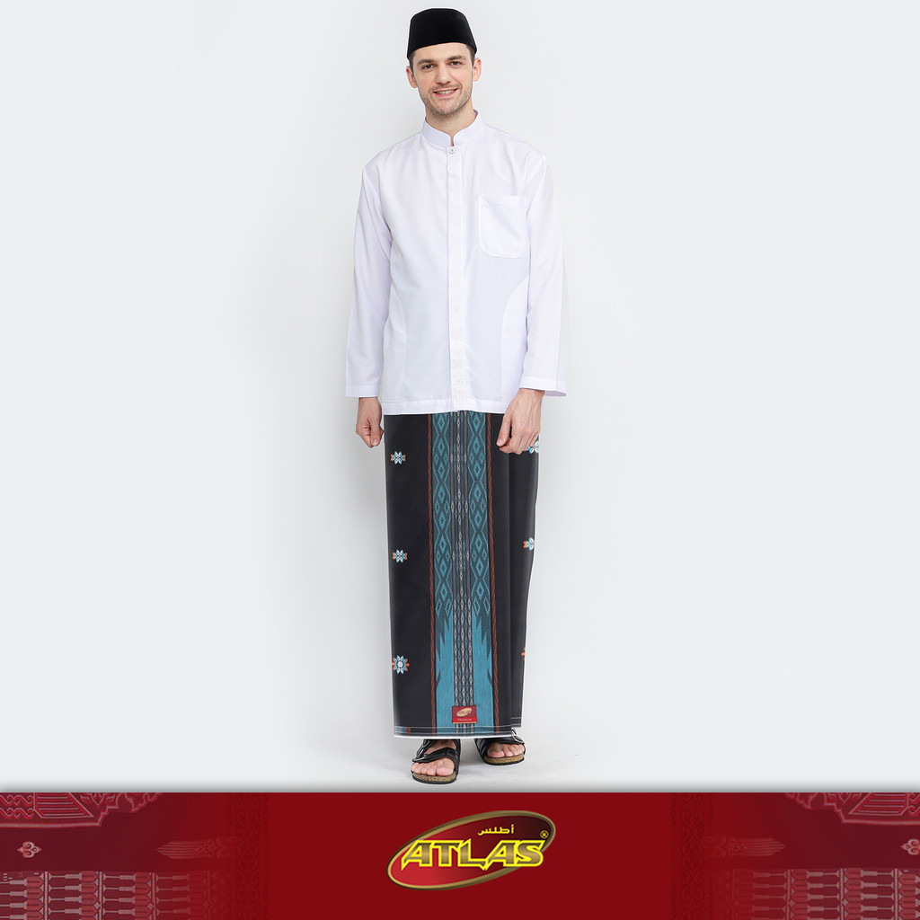 Sarung ATLAS Premium 780 Songket Gunung SJ Hitam Biru 02