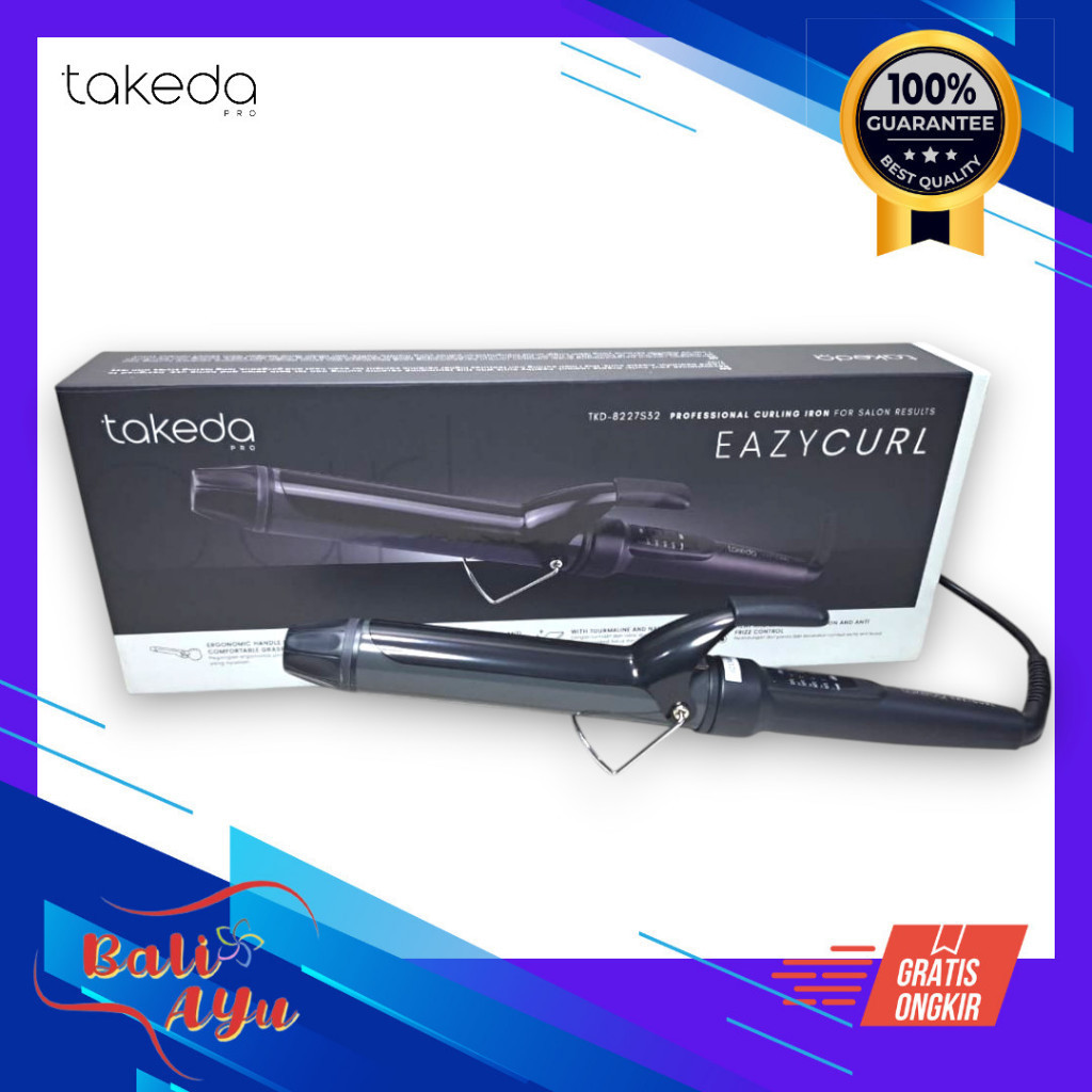 TAKEDA EAZYCURL Catok rambut keritingan / Alat pengeriting rambut TAKEDA Eazycurl TKD-8227S32