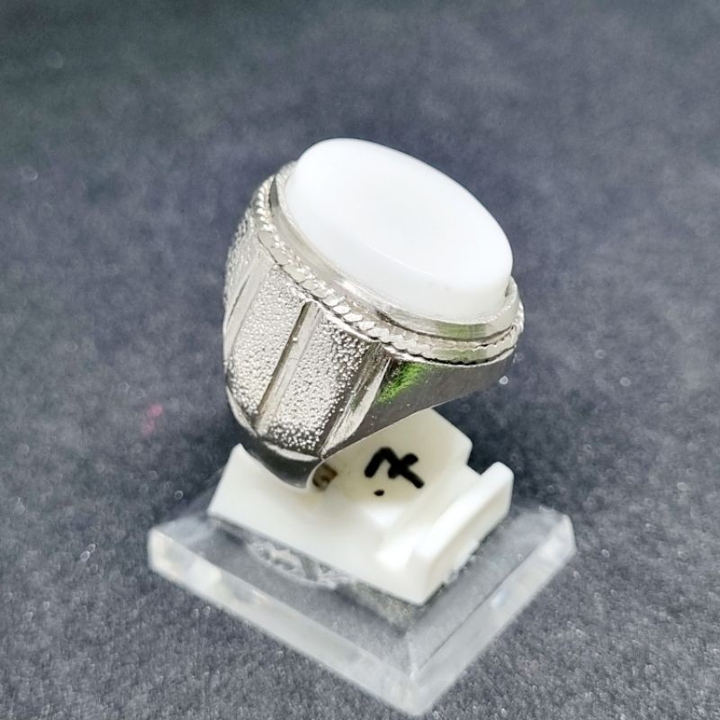 Cincin batu yaman putih asli original yahman / yahmani / habasy / ahmer elegan rafi permata