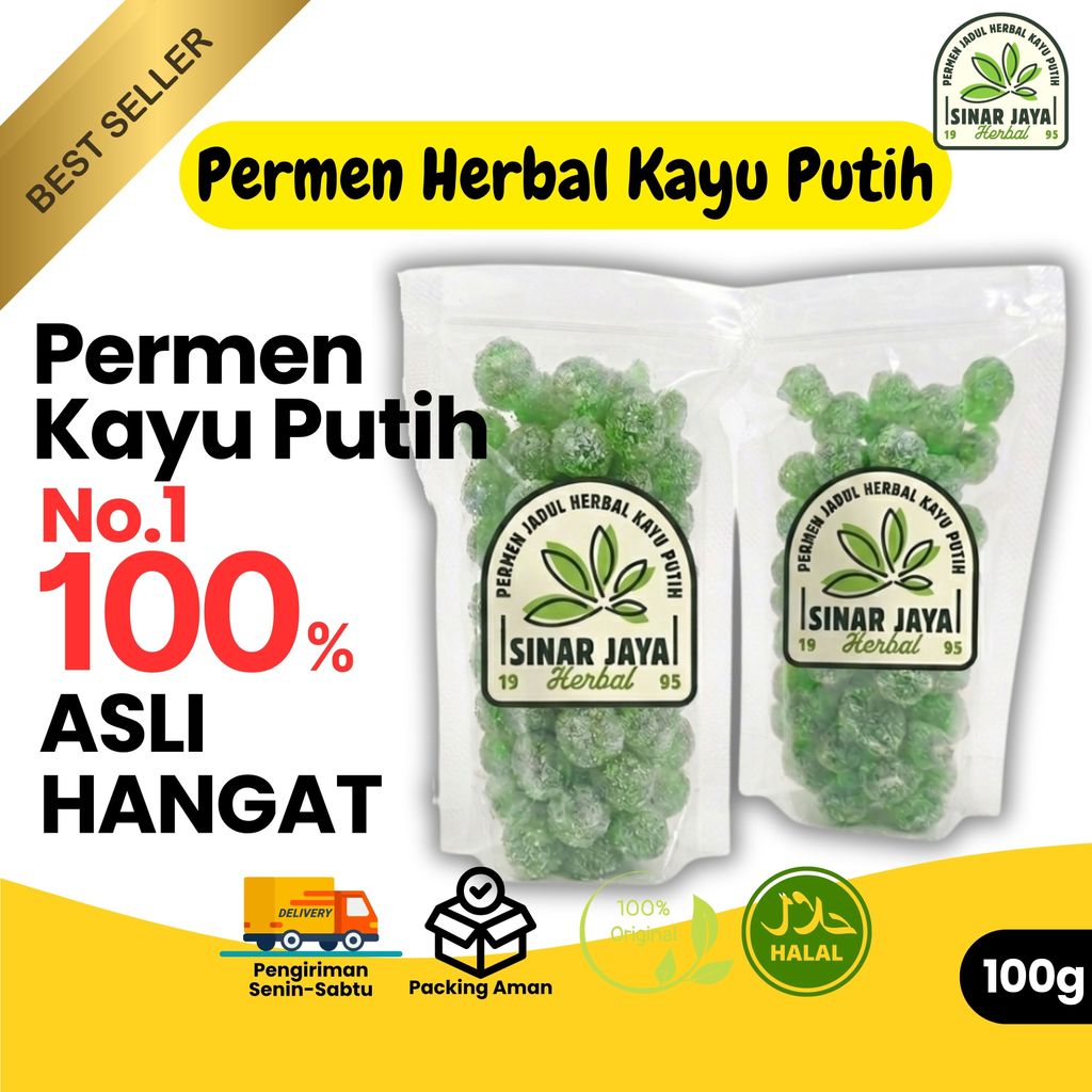 Permen Herbal Kayu Putih Kemasan 100gram / Permen Mint Kayu Putih / Permen Jadul Kayu Putih Original