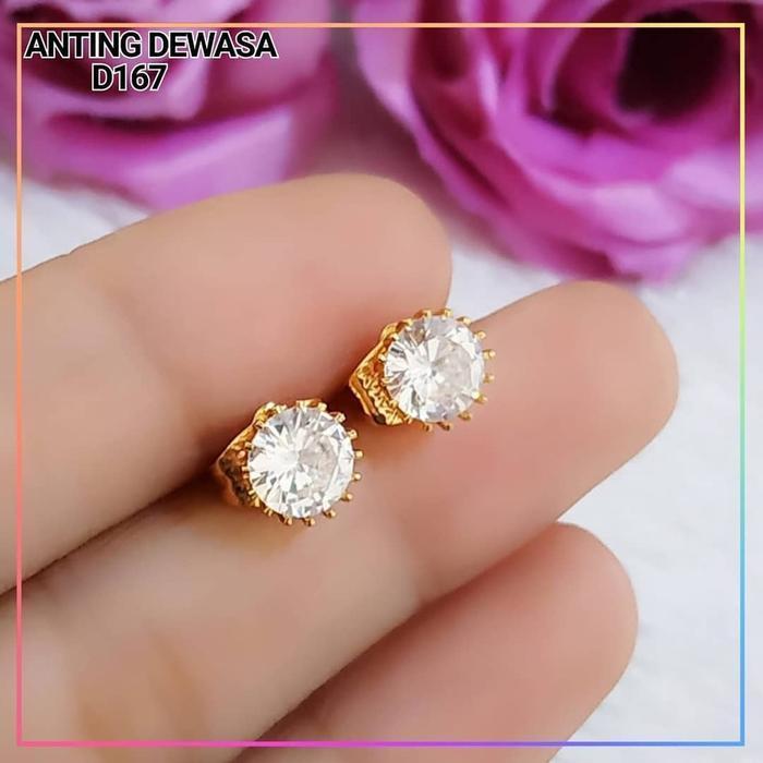 Anting emas 2grm/375k anting dewasa tusuk  gold ada nota emas dari toko