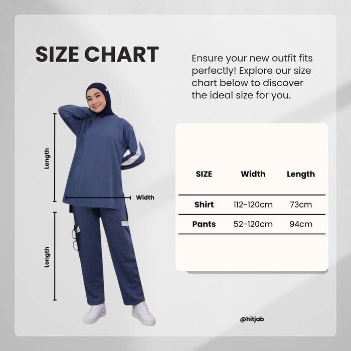 Setelan Olahraga Wanita Gowes Senam Padel Jogging List 5-0003 Atasan Baju Celana Muslim Panjang - Se
