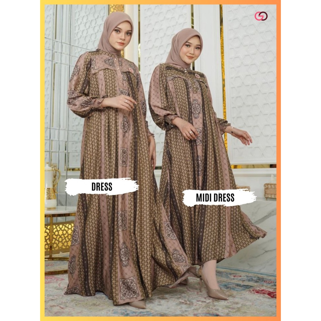 Gamis Nadheera Morine Dress Motif by Nadheera Luxury Slimmy Busui