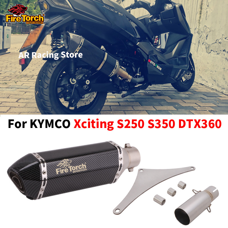 Slip On For Kymco Xciting S250 S350 DTX360 Motorcycle Exhaust Escape Mofy Middle Link Pipe Connectin