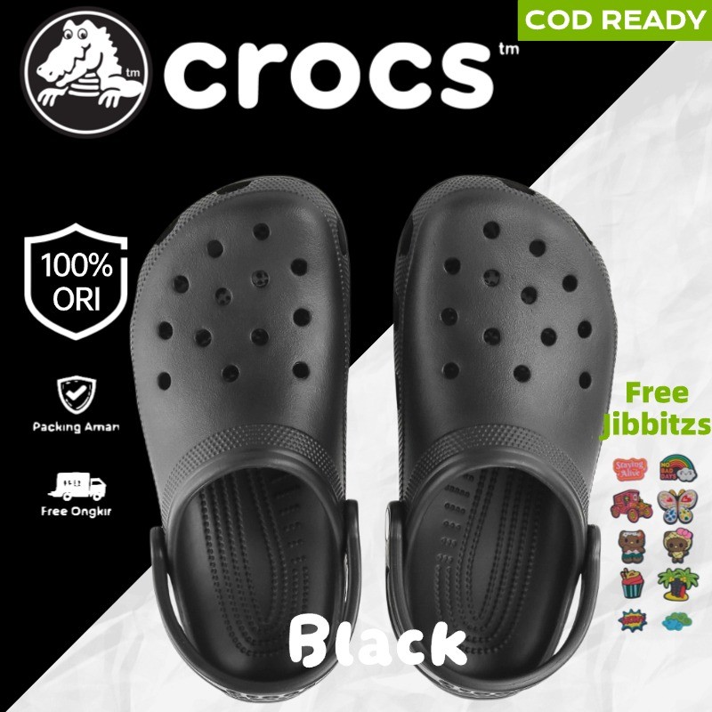 [COD] 100% ORI Sandals Crocs Classic Unisex Clog/crocs official store/sandal crocs wanita-Hitam