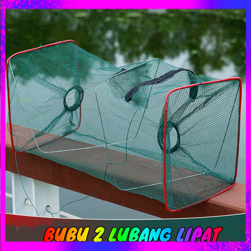 Ready Bubu Perangkap Ikan Lipat 2 Lubang Kotak Jebakan Alat Pancing Jaring Jala Prangkap Udang Kepit
