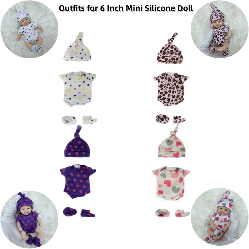 4 styles Doll Clothes Fit for 6 Inch Silicone Reborn Doll Fashion Nice style 6 Inch Silicone Doll Cl