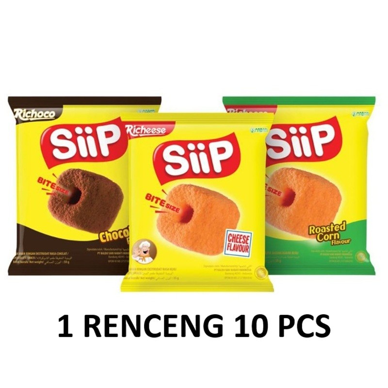NABATI SIIP SIP 2000 RENCENG 10 PCS JAGUNG BAKAR COKLAT KEJU HALAL KEMASAN 2000