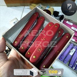 3.9050 Ecoline floral knife pisau lipat grafting victorinox original swiss - Merah