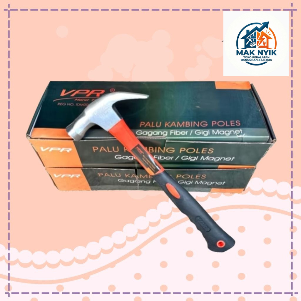 MAKNYIK STORE Palu Kambing Gagang Fiber Gerigi Magnet VPR 8 OZ - PALU KAMBING GIGI 8OZ