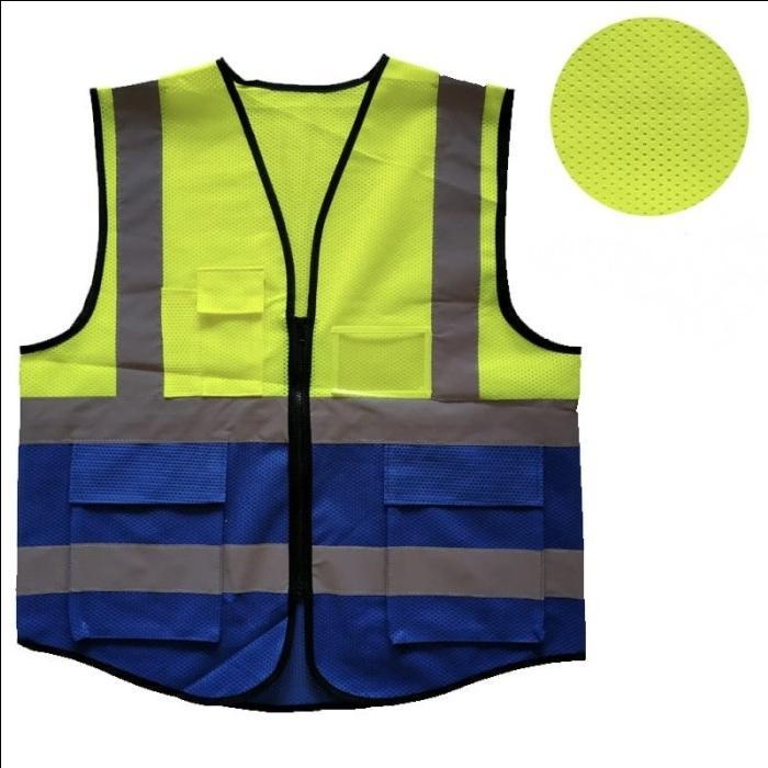 HOT PRODUK Rompi Safety Proyek Biru / ID Holder 5 Saku / Rompi reflektif - XL Tbk