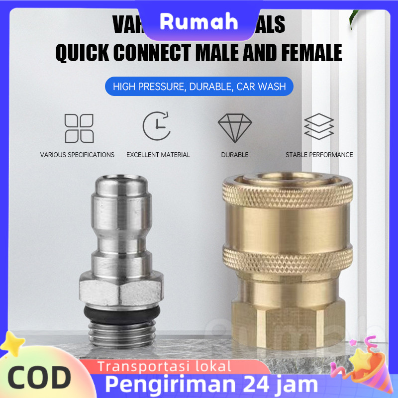 Adaptor Pistol Air Tekanan Tinggi dengan Konektor Cepat untuk Pencuci Mobil, Nozzle Tembaga Murni, d