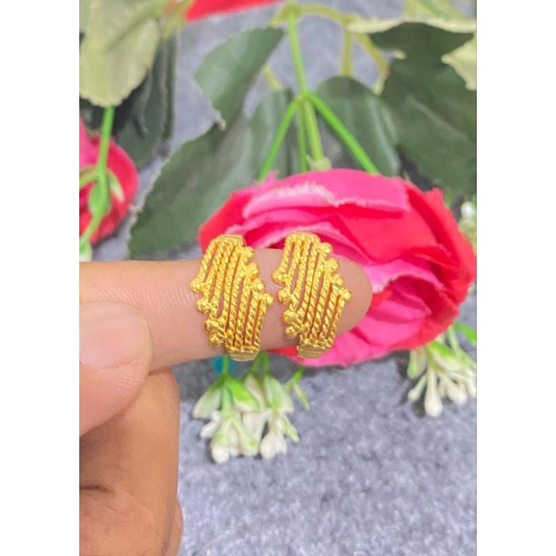 Cincin Menir Koin 91 Emas 24 Karat Ukuran 15-18