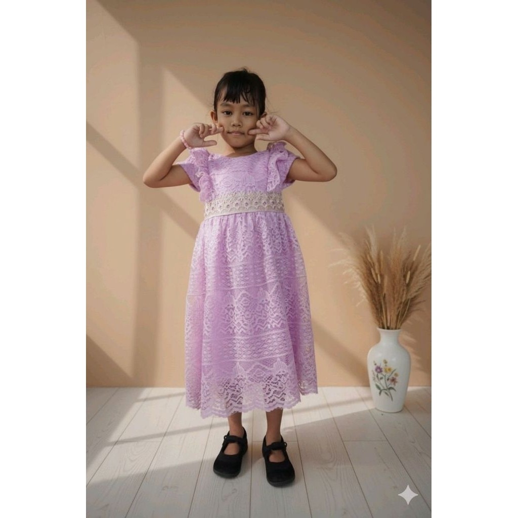 RAF Dress ‎Gaun anak premium desain lucu stylish / Dress pesta anak / baju pesta anak full brokat / 