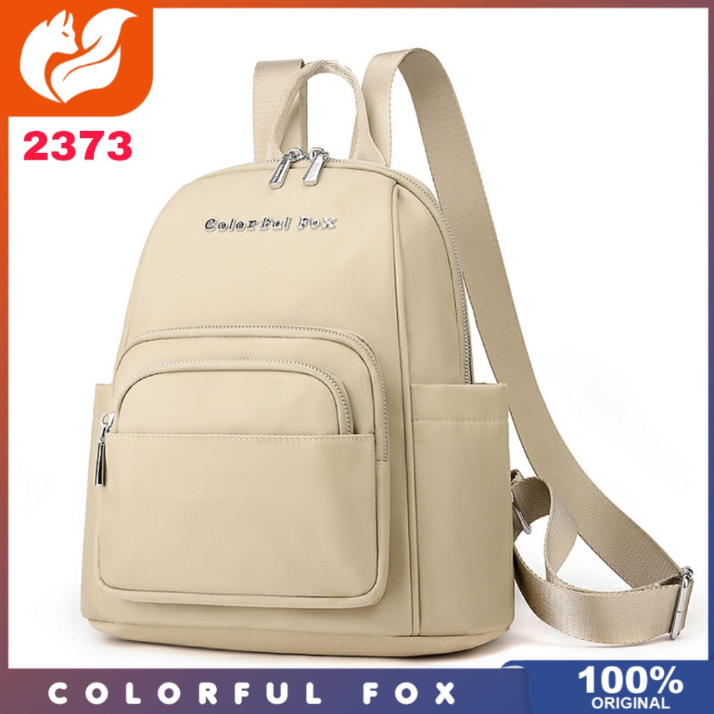 Colorful fox ori - Tas ransel colorful fox 2373 ransel wanita nilon waterproof tas ransel original |