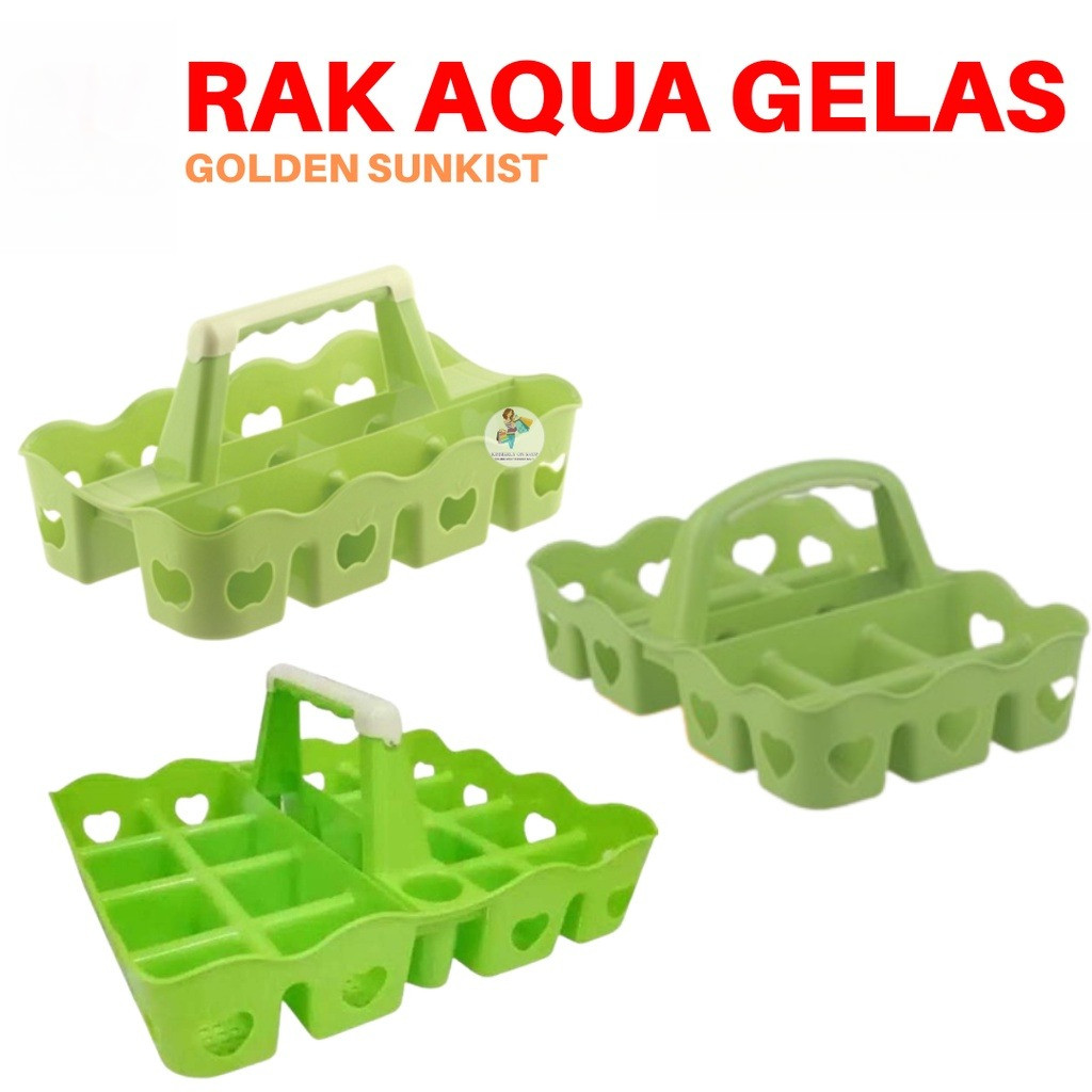 Rak Aqua Gelas Keranjang Aqua Plastik Rak Minuman Golden Sunkist