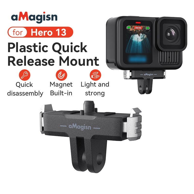 AMagisn para GoPro13 Dock magnético de liberação rápida Hero13 com acessório de adaptador de liberaç