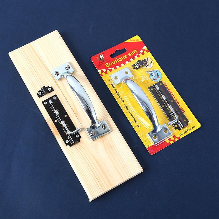 Handle Tarik Pintu Stainless Steel Anti Karat Serbaguna Lengkap Kunci Kait Pengunci Pagar Lemari Pin