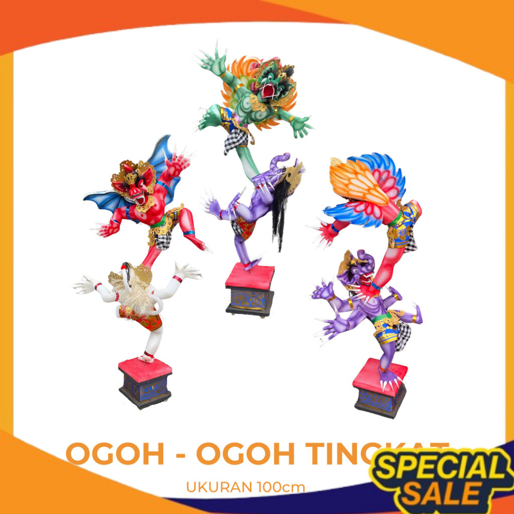 Ogoh Ogoh Tumpuk 1 Meter - Ogoh Ogoh Spons - Pajangan Ogoh Ogoh - Miniatur Raksasa - Dekorasi Ogoh O