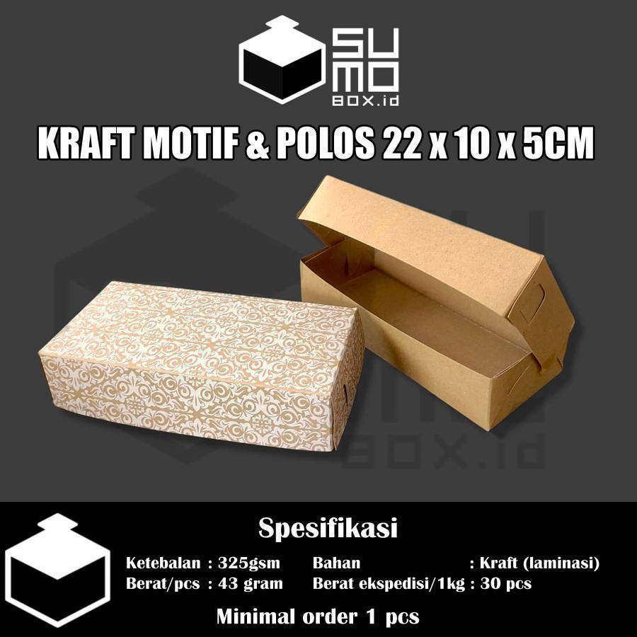 [ISI 100 PCS] Dus Pisang Bolen 22x10x5 Kraft Coklat Laminasi / Dus Brownies / Paper Box Kue Tebal Pa