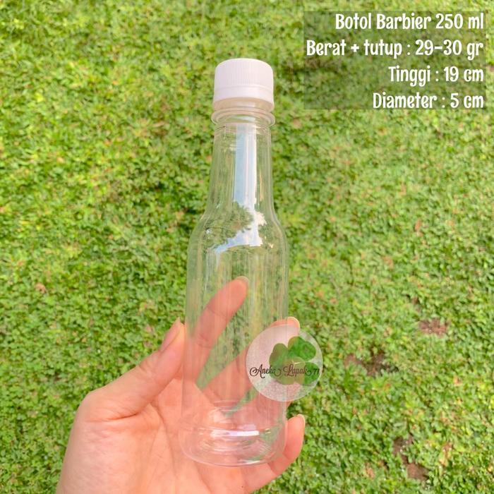 (20 pc)Botol BARBIER 250 ml botol madu botol lucu tebal botol tebal 250 ml - Botol Natural, Tutup Hi