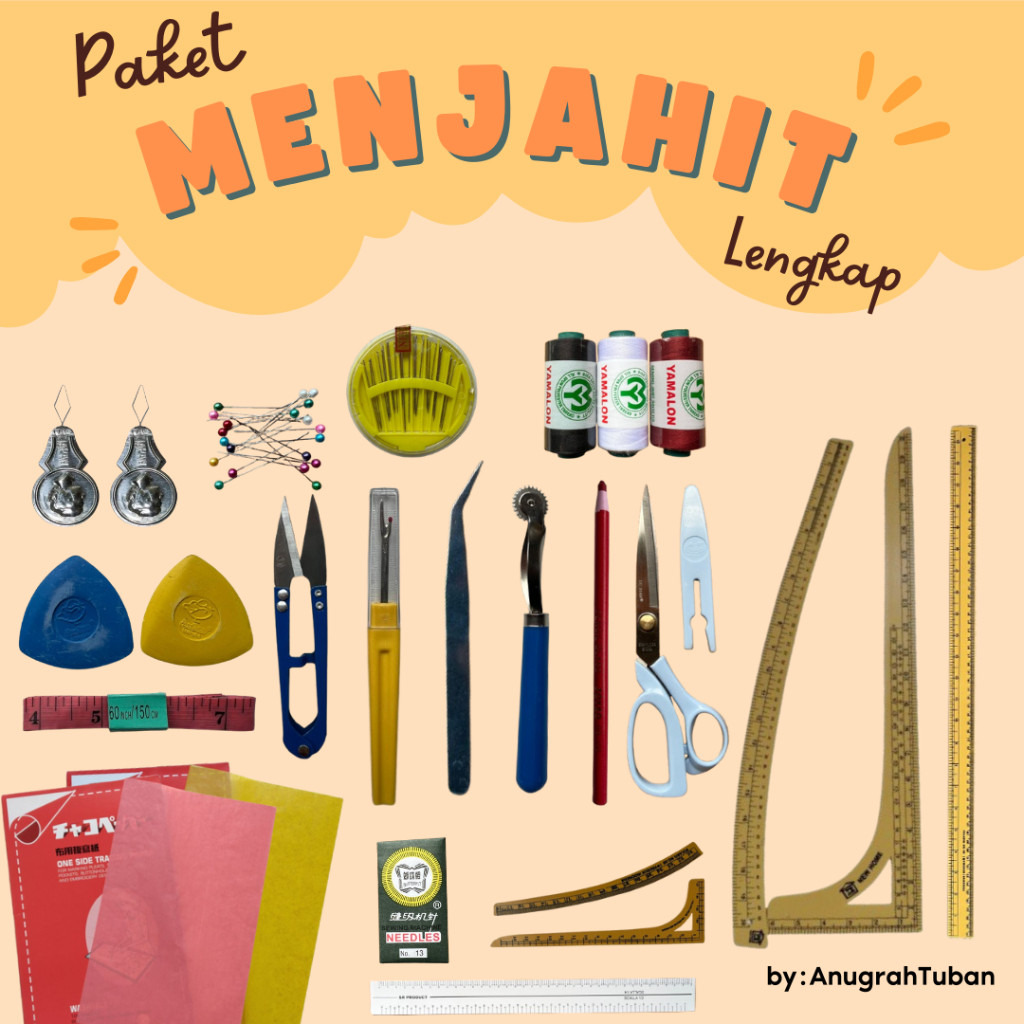 MAGELJAYA [LENGKAP] Paket Alat/Peralatan Jahit/Penjahit/Menjahit Pemula/Kursus Lengkap Ekonomis