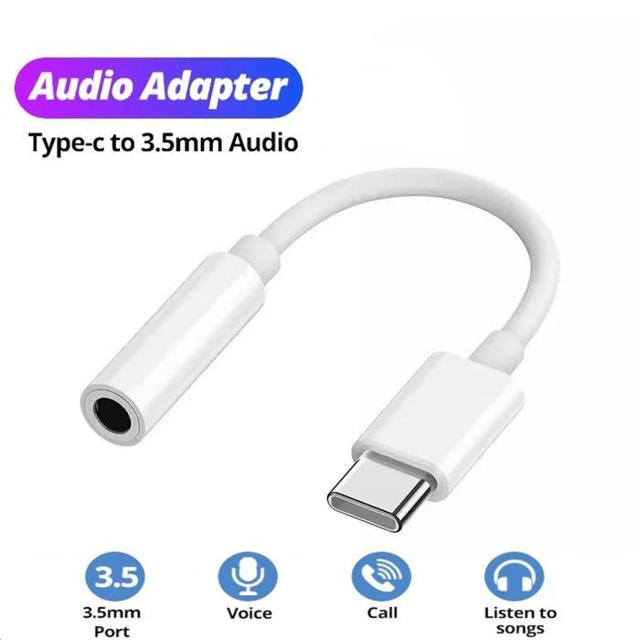 Adaptor Earphone USB Tipe C ke Jack 3,5, Konverter Kabel Audio USB-C 3,5mm