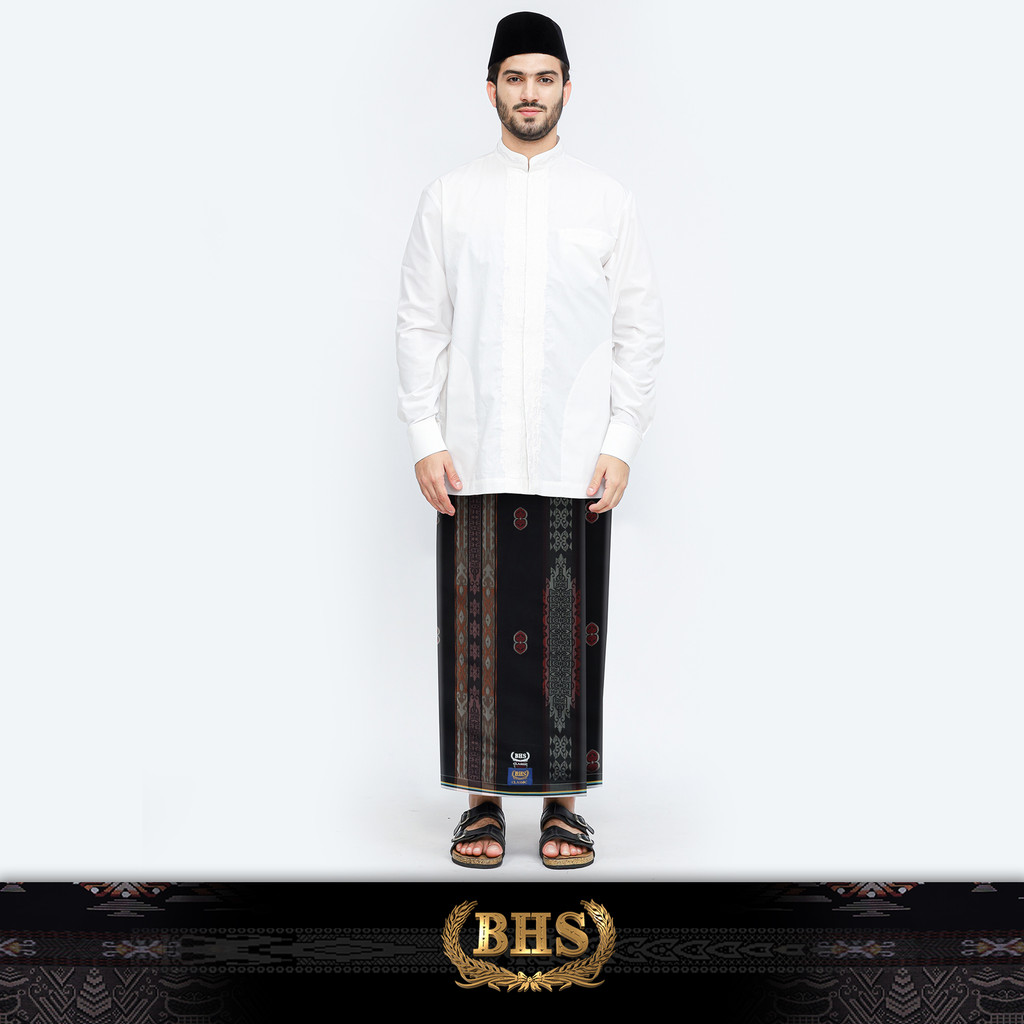 Sarung BHS Classic Gold Motif C48 JGB Hitam Merah 03
