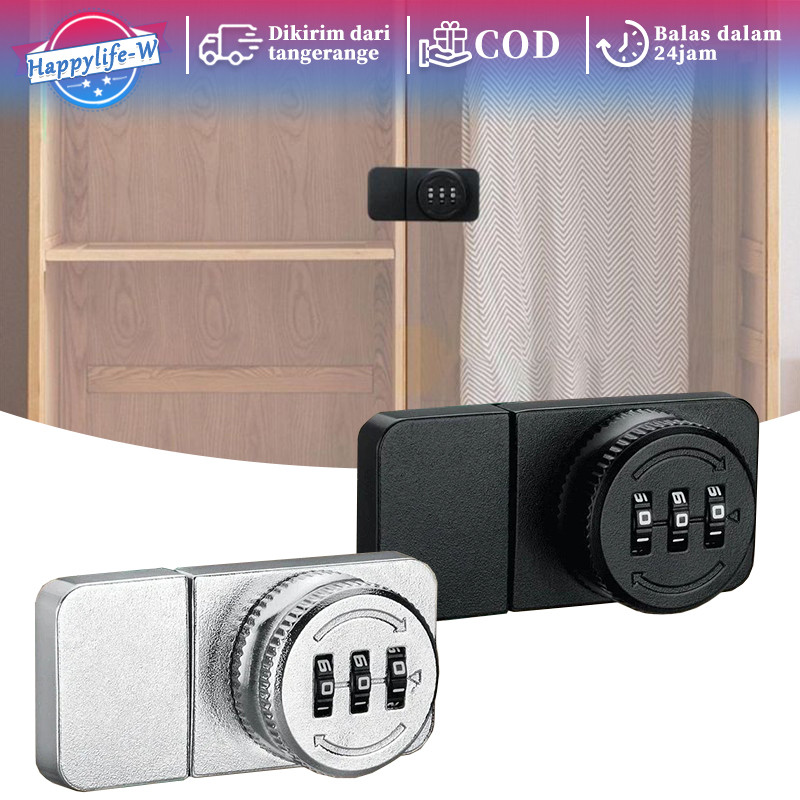 Kunci Lemari Kaca Kombinasi 3 Digit Dua Sisi Kunci Kaca Etalase Kunci Showcase Pintu Kaca 1set