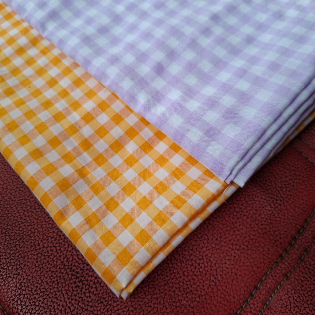 grosir kain ecera Kain Kotak Kotak Katun Yarndyed cele Lebar 150cm (Ukuran kain ½ cm)/kain kotak kot