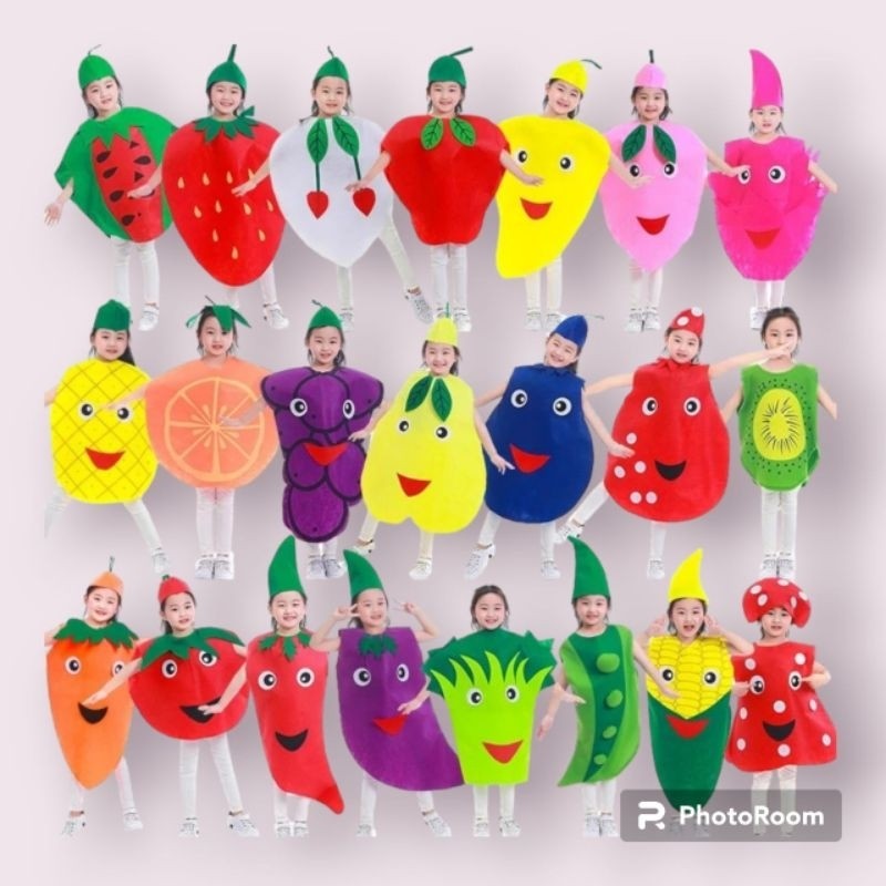 kostum buah dan sayur / kostum karnaval / baju karnaval / kostum Karakter buah dan sayur