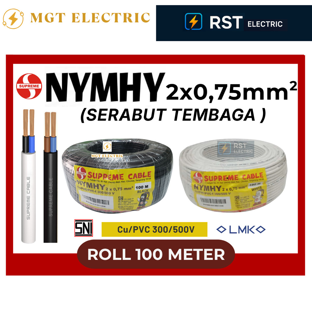 KABEL SUPREME NYMHY 2X0.75 MM 100 METER / NYMHY 2X0,75MM 100M SUPREME