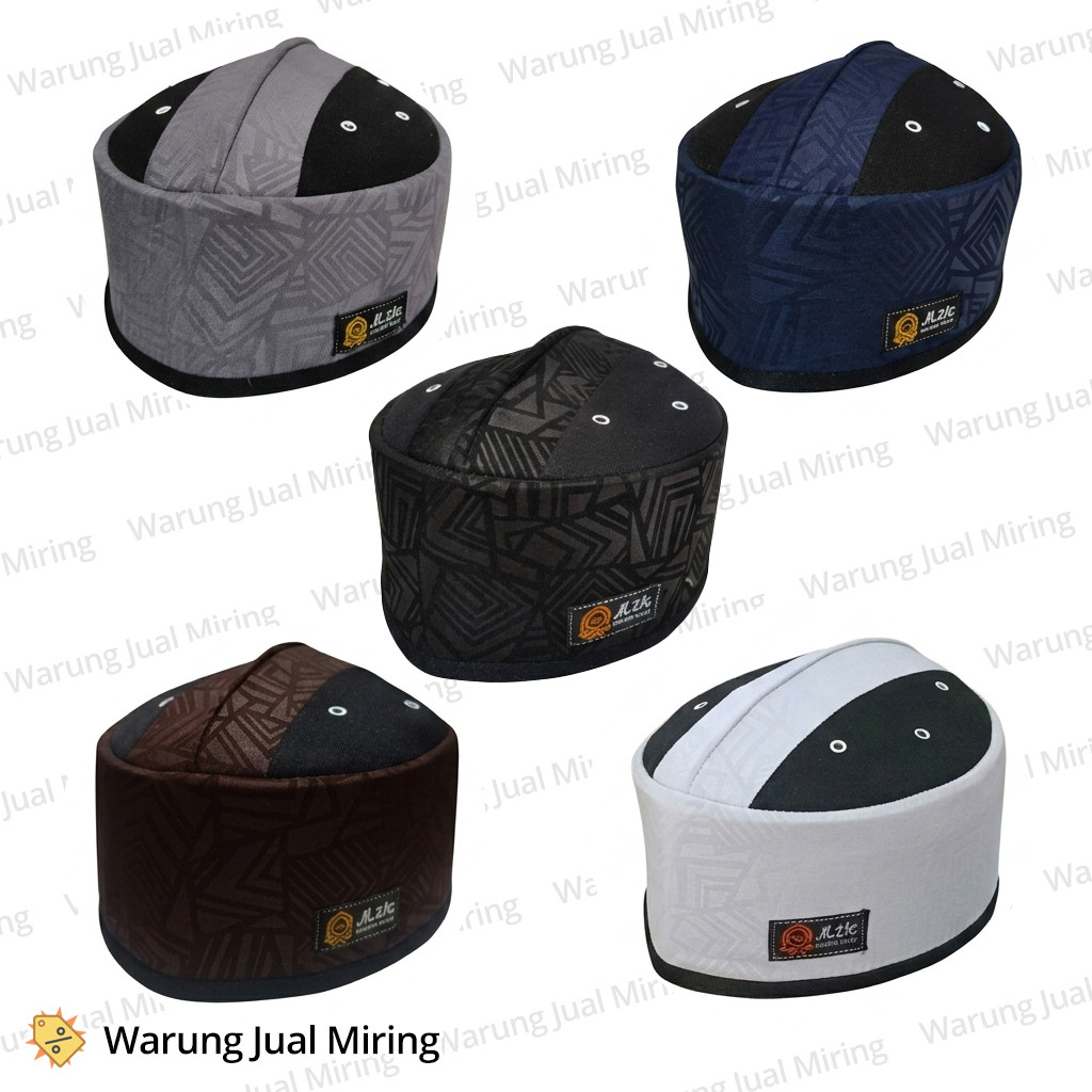 PECI ASSAGOFAH TURKI Songkok Kopiah Terompah Putih Bordir Logo Warna Hitam Emas Abu Haji Alay Abdul 