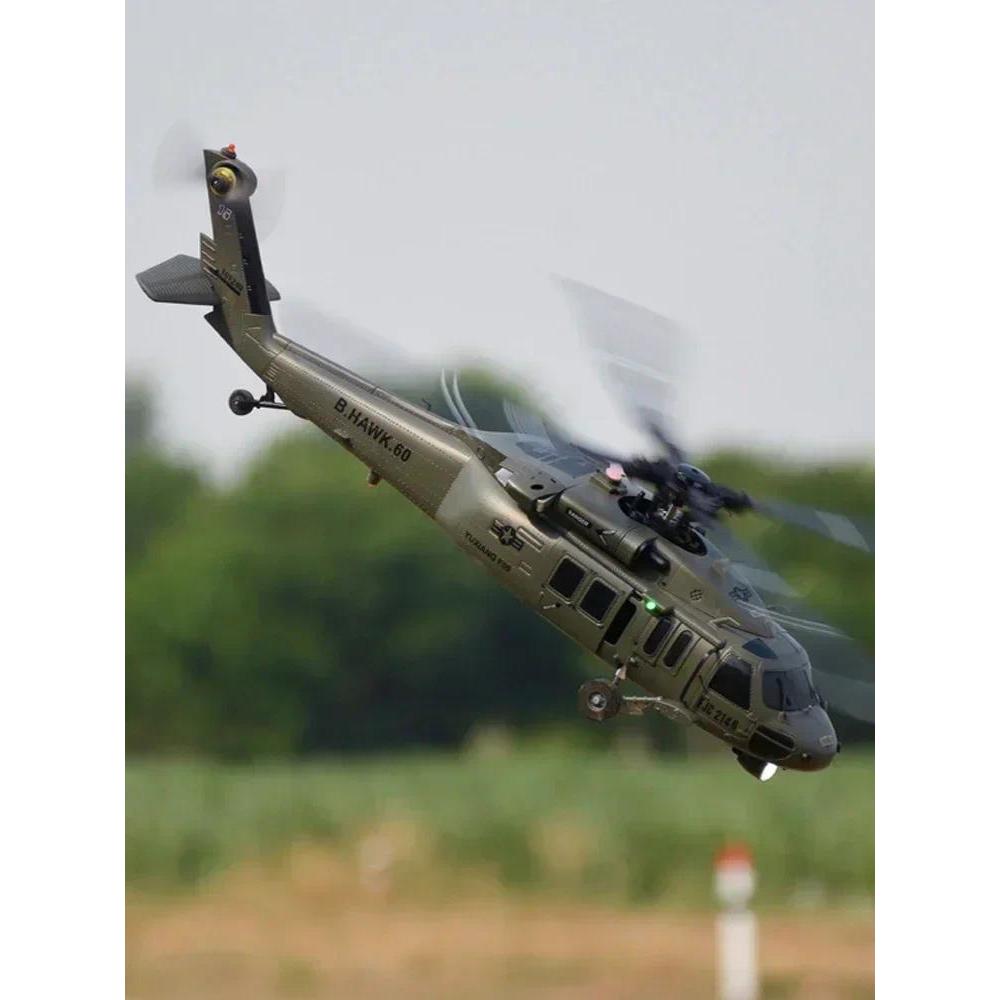 2024 New Black Hawk Rc Helicopter Yxznrc F09 Uh60 Utility 6 6-Axis Gyro 3d6g Dual Brushless Motor Rt